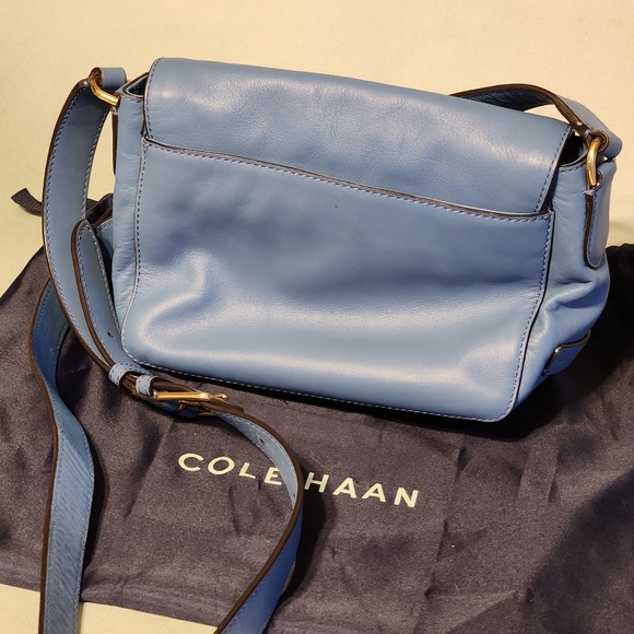 Cole Haan blue leather shoulder bag - Picture 2 of 5